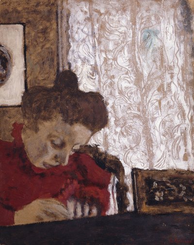 Marie Vuillard Schrijvend door Edouard Vuillard