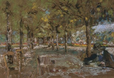 Lezen onder de Bomen in Amfreville, ca. 1906 door Edouard Vuillard