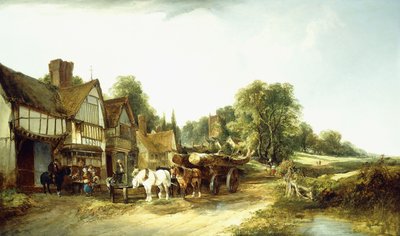 De houtwagen, 1845 door Edward Charles Williams