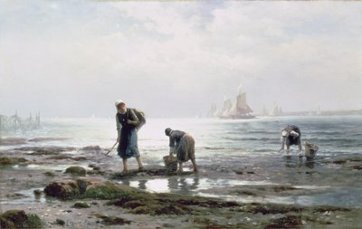 Oestervissers, 1883 door Edward Moran