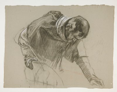 Figurenstudie voor Koning Arthur door Edwin Austin Abbey