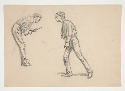 Studie van twee mannen door Edwin Austin Abbey