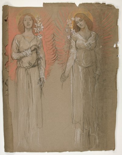 Twee engelen door Edwin Austin Abbey