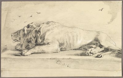 Liggende leeuw door Edwin Henry Landseer