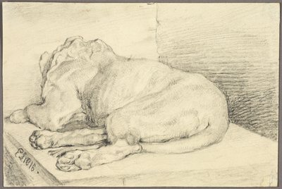 Liggende leeuw, van achteren door Edwin Henry Landseer