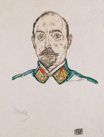 Portret van een eerste officier, 1916 door Egon Schiele