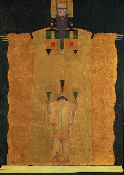 Voor God de Vader Knielende Jongeling, 1908 door Egon Schiele