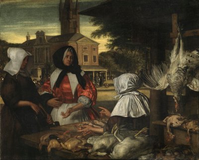 De vogelmarkt, Amsterdam, c.1660-70 door Emanuel de Witte