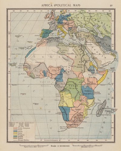 Afrika, Politieke Kaart door English School