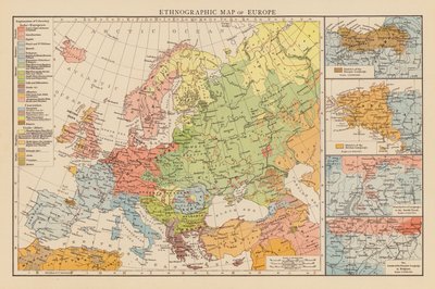 Etnografische kaart van Europa door English School