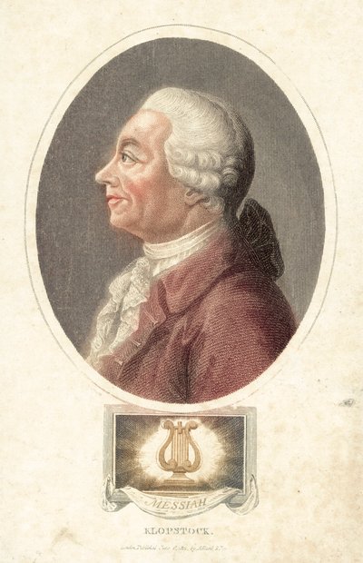 Friedrich Gottlieb Klopstock, Duitse dichter (gekleurde gravure) door English School