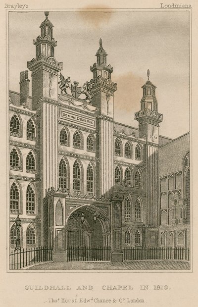 Guildhall en Kapel, Londen, in 1810 door English School