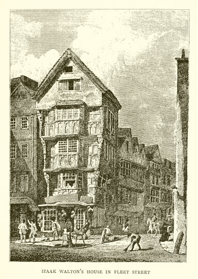 Huis van Izaak Walton in Fleet Street door English School