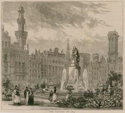 Leicester Square, Londen, in 1874 door English School