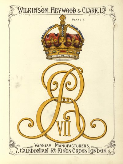 Monogram van Koning Edward VII door English School