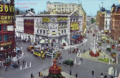 Ansichtkaart van Piccadilly Circus ca. 1928 door English School