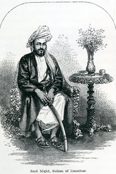 Said Majid, Sultan van Zanzibar (gravure) door English School