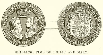 Shilling, tijd van Philip en Mary door English School