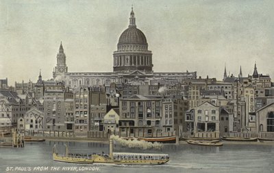 St. Pauls vanaf de rivier, Londen door English School