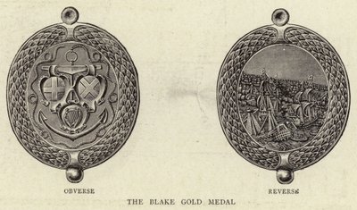 De zwarte gouden medaille (gravure) door English School