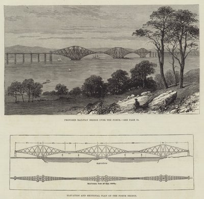 De Forth-brug (gravure) door English School