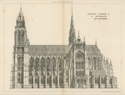 De voorgestelde kathedraal in Westminster door English School