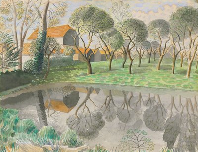 Newt Pond, 1932 door Eric Ravilious