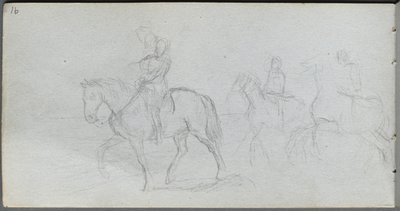 Schetsboek, pagina 91: Figuren te Paard door Jean Louis Ernest Meissonier