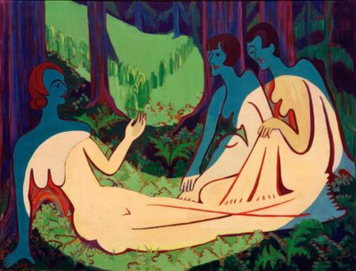 Naakten in het Bos (grote versie) door Ernst Ludwig Kirchner