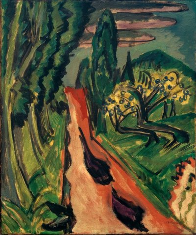 Autosnelweg in de Taunus door Ernst Ludwig Kirchner