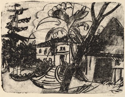 Deense Boerderij met Landhuis door Ernst Ludwig Kirchner