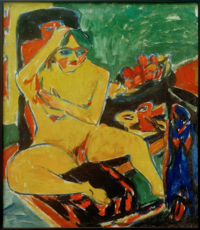 Naakt in het atelier door Ernst Ludwig Kirchner