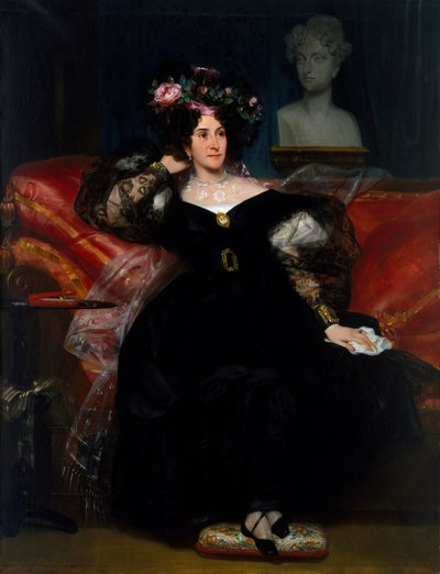 Portret van Madame Jules-Antoine Droz, 1833 door Eugene Deveria