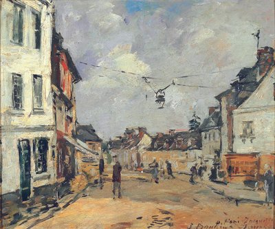 Fervaques, De Hoofdstraat, ca. 1877-81 door Eugene Louis Boudin