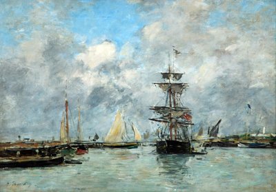 Haven van Trouville door Eugene Louis Boudin