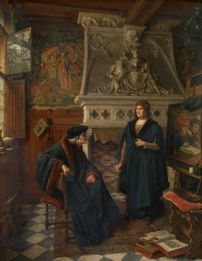 Erasmus en Quentin Matsys door Eugene Siberdt