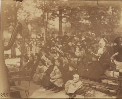 Guignol, Jardin du Luxembourg door Eugène Atget