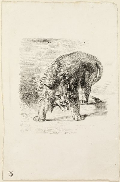 Staande leeuw door Eugène Delacroix