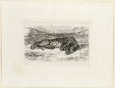 Rustende Tijger in de Woestijn door Eugène Delacroix