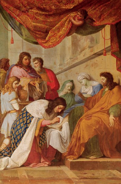 St. Louis Geneest de Zieken door Eustache Le Sueur