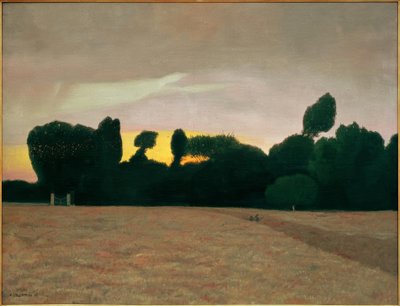 Landschap van Normandië, zonsondergang door Felix Edouard Vallotton