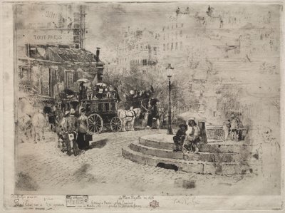 Place Pigalle in 1878 door Felix Hilaire Buhot