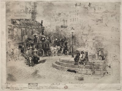 Place Pigalle in 1878, 1878 door Felix Hilaire Buhot