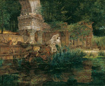 De Romeinse ruïne in Schönbrunn door Ferdinand Georg Waldmuller