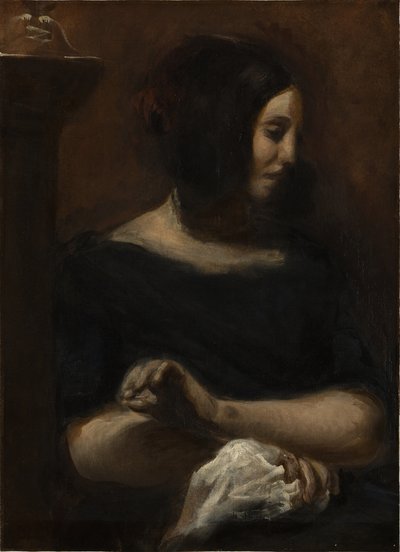 George Sand, 1838 door Ferdinand Victor Eugene Delacroix