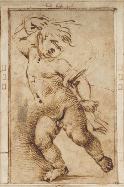 Dansende putto met een draperie door Filippino Lippi