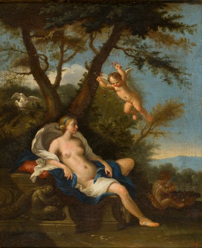 Venus en Cupido door Filippo Lauri