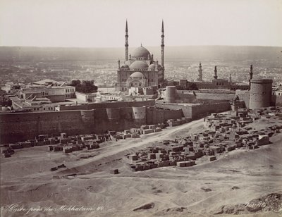 Caire près du Mokkatam, 1870s door Félix Bonfils