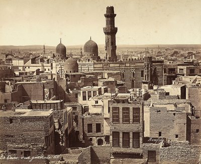 Panoramisch uitzicht op Caïro, Egypte door Félix Bonfils