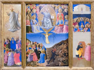 Drieluik (hemelvaart, laatste oordeel, pinksteren) door Fra (c.1387 1455) Angelico